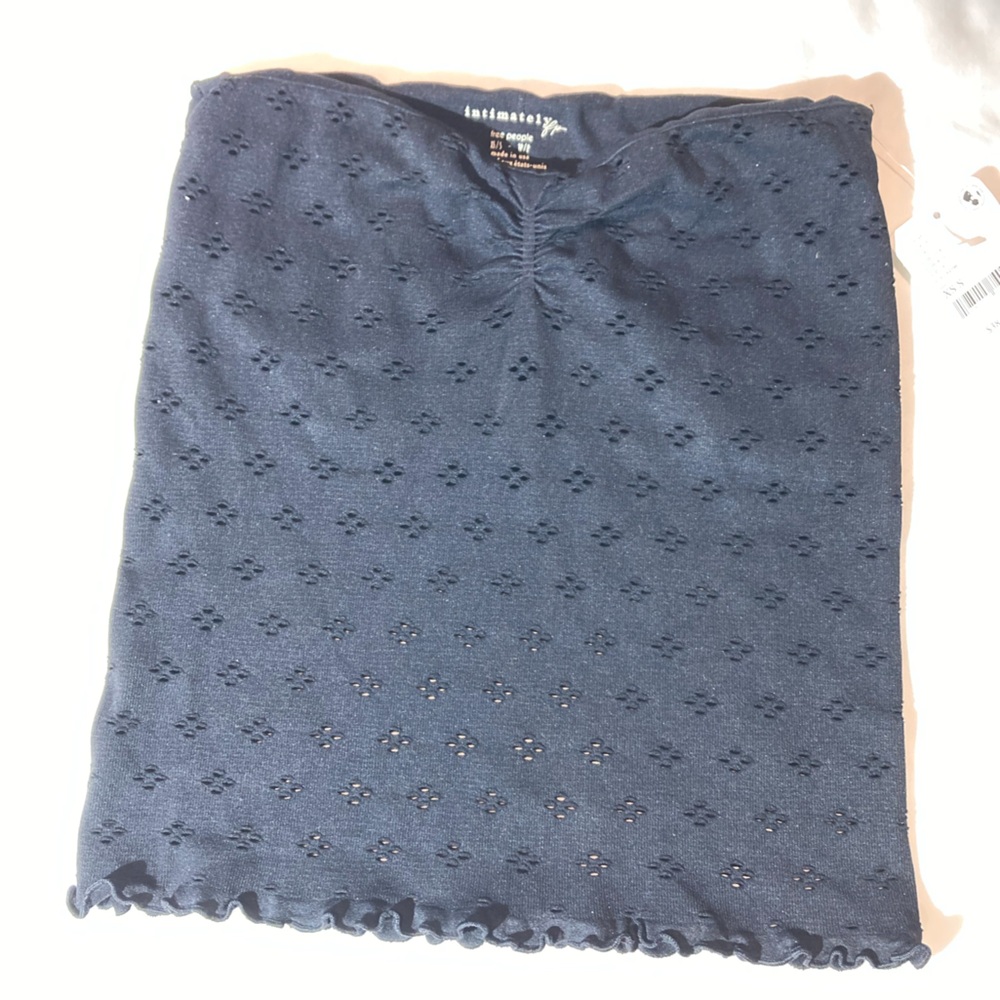 Free People Eyelet Tube Top size XS Black NWT